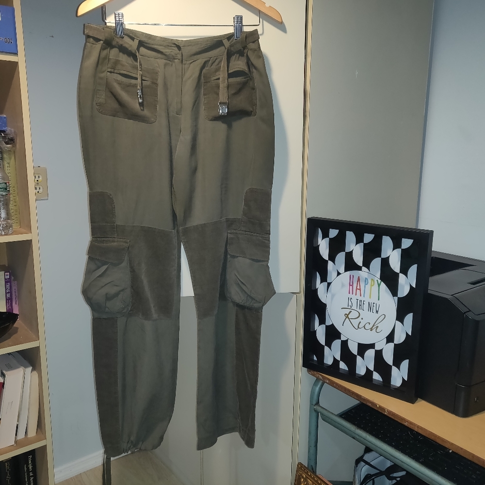 EUC Arden B Silk Olive Green Cargo/Utility…